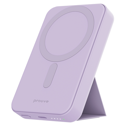 Ekstern Trådløs Batteri Proove Hyperion, 10000mAh, 20W, PD + FQI, 1 x QI - 1 x USB-C, Lilla
