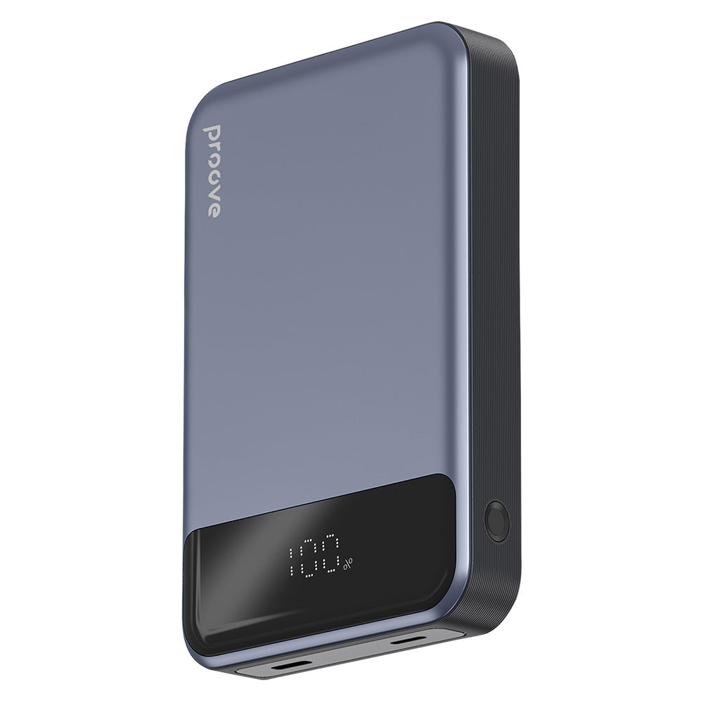 Ekstern trådløs batteri Proove Hoodman, 10000mAh, 20W, PD + FQI, 1 x QI - 1 x USB-C, Grå PBH120010003