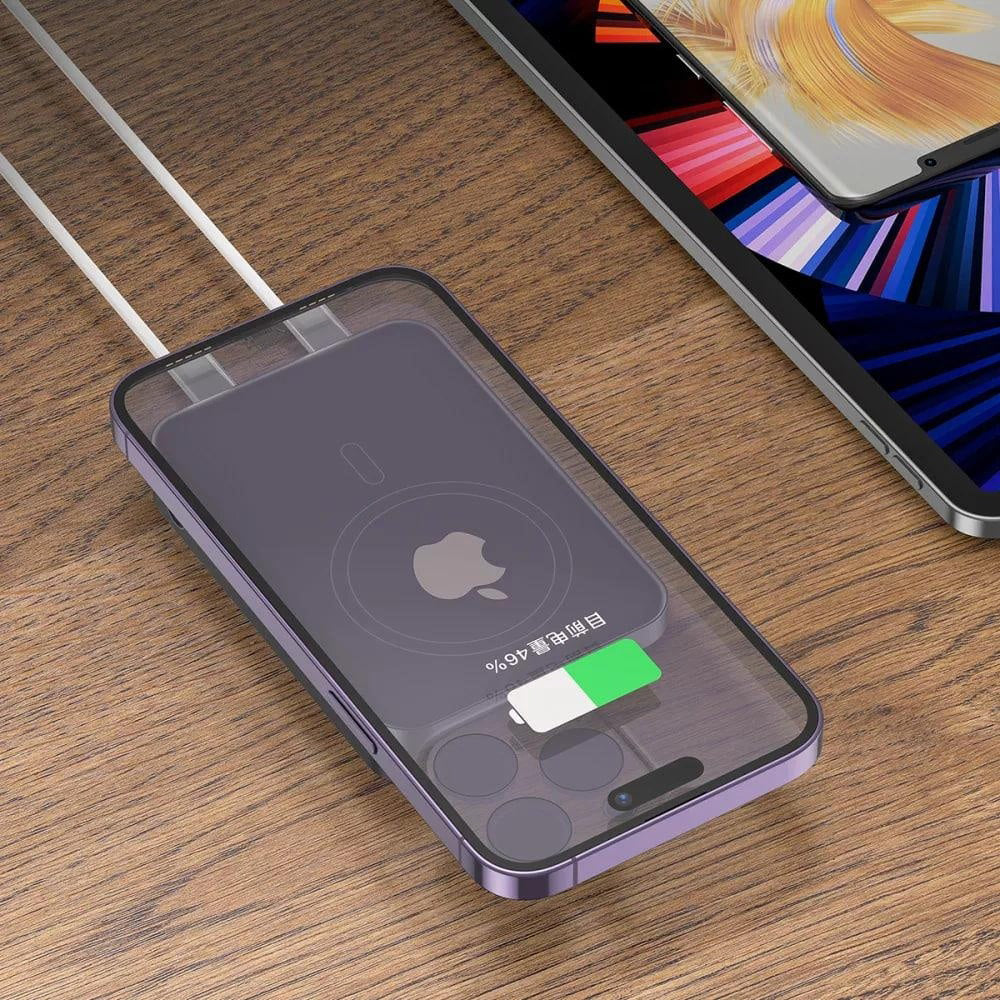 Ekstern trådløs batteri Proove Hoodman, 10000mAh, 20W, PD + FQI, 1 x QI - 1 x USB-C, Grå PBH120010003