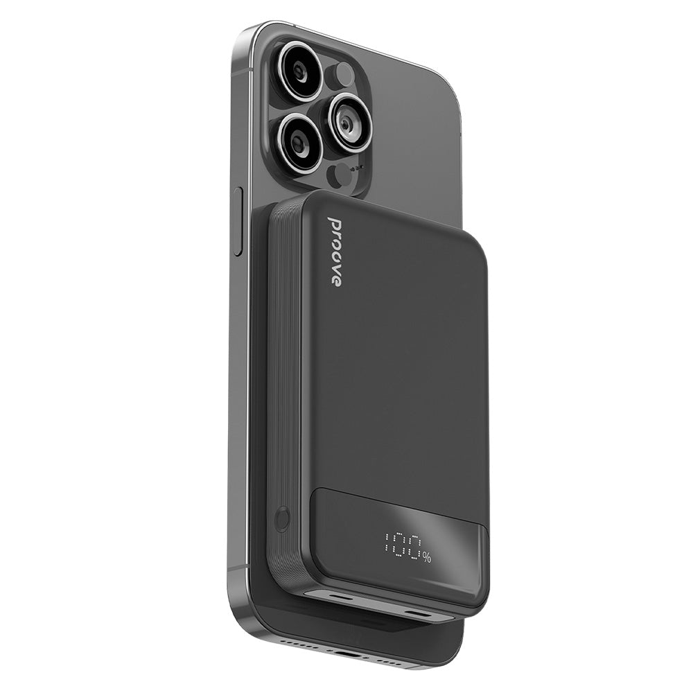 Proove Hoodman Wireless External Battery, 10000mAh, 20W, PD + FQI, 1 x QI - 1 x USB-C, Black PBH120010001