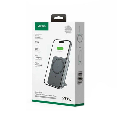 Ekstern Trådløs Batteri UGREEN PB562, 10000mAh, 20W, PD + FQI, 1 x QI - 1 x USB-C, Sort