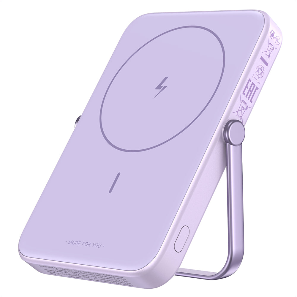 Ekstern trådløs batteri UGREEN PB571 Uno, 5000mAh, 20W, PD + FQI, 1 x QI - 1 x USB-C, Lilla