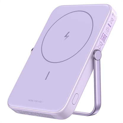 Ekstern trådløs batteri UGREEN PB571 Uno, 5000mAh, 20W, PD + FQI, 1 x QI - 1 x USB-C, Lilla