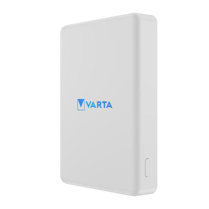 Ekstern trådløs batteri Varta Mag Pro, 5000mAh, 12W, 1 x QI - 1 x USB-C, Hvid