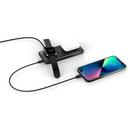 Ekstern Trådløs Batteri Veger MagMulti W1156, 10000mAh, 22.5W, QC + PD + FQI, 2 x QI - 1 x USB-A - 1 x USB-C, Sort