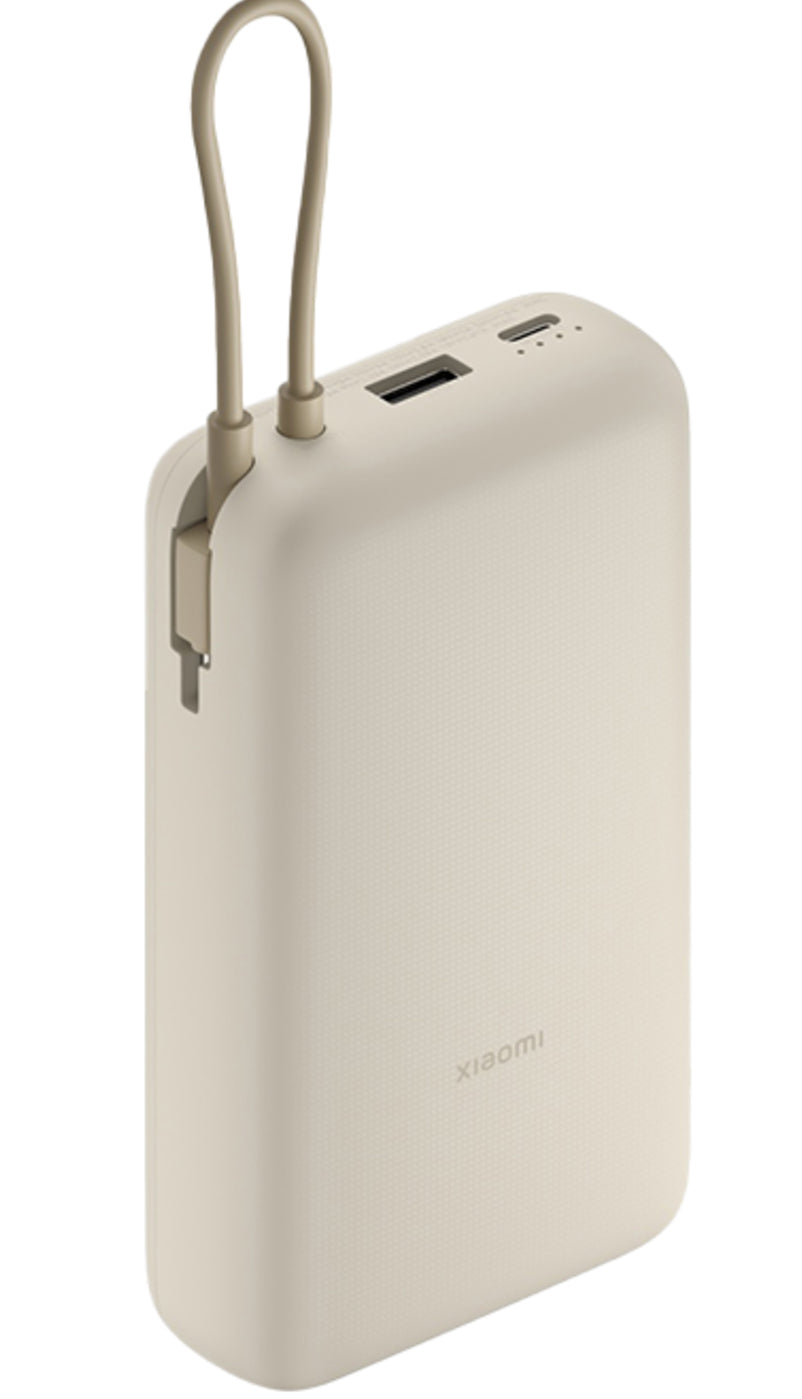 Ekstern Xiaomi-batteri, 20000mAh, 33W, QC + PD, 1 x USB-A - 2 x USB-C, Beige BHR8851GL