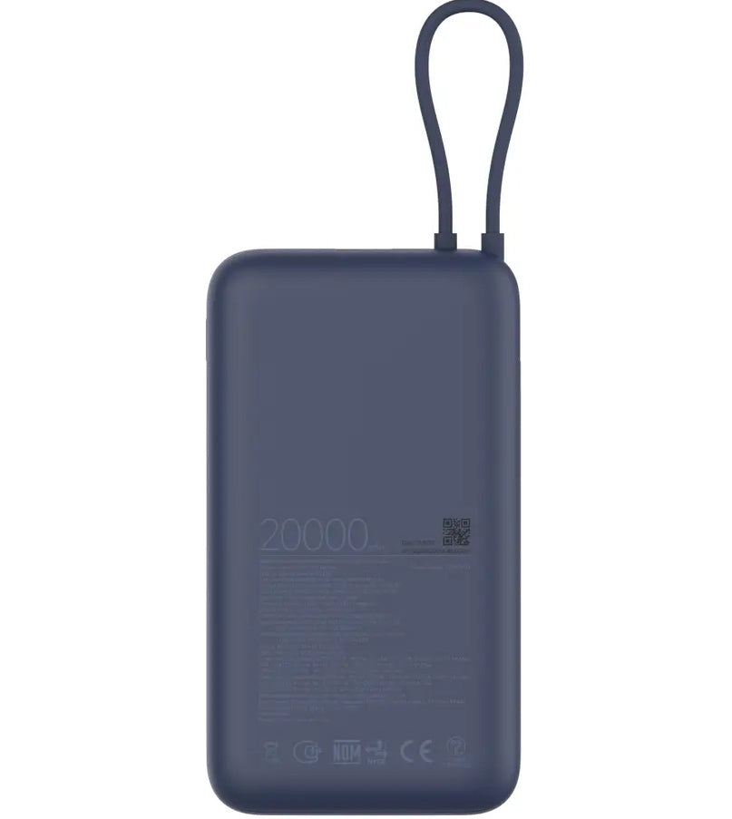 Ekstern batteri Xiaomi, 20000mAh, 33W, QC + PD, 1 x USB-A - 2 x USB-C, Blå BHR8975GL