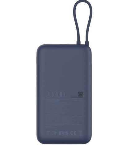 Ekstern batteri Xiaomi, 20000mAh, 33W, QC + PD, 1 x USB-A - 2 x USB-C, Blå BHR8975GL