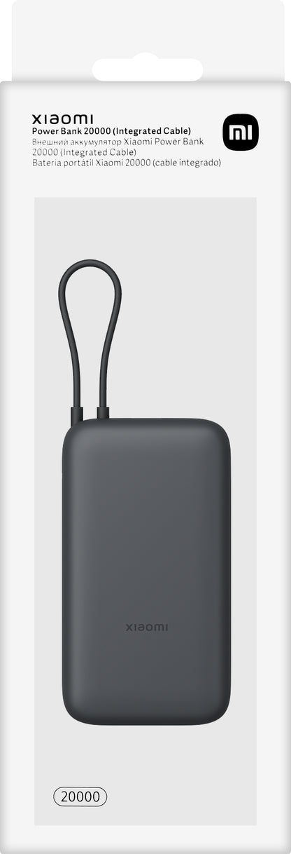 Xiaomi Ekstern Batteri, 20000mAh, 22.5W, QC + PD, 1 x USB-A - 2 x USB-C, Grå BHR9740GL