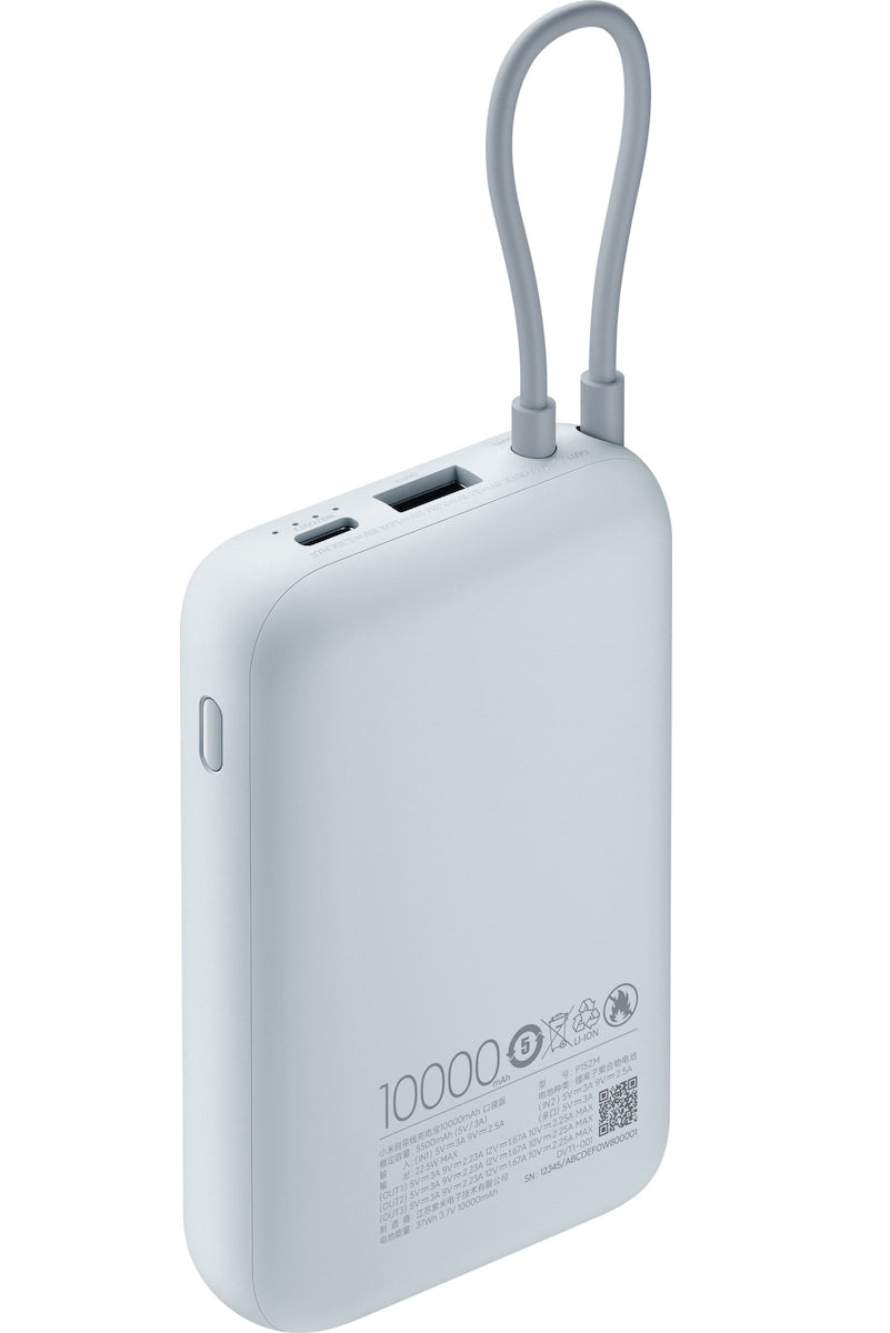 Ekstern batteri Xiaomi Pocket Edition Pro, 10000mAh, 33W, QC + PD, 1 x USB-A - 1 x USB-C, Blå BHR9073GL
