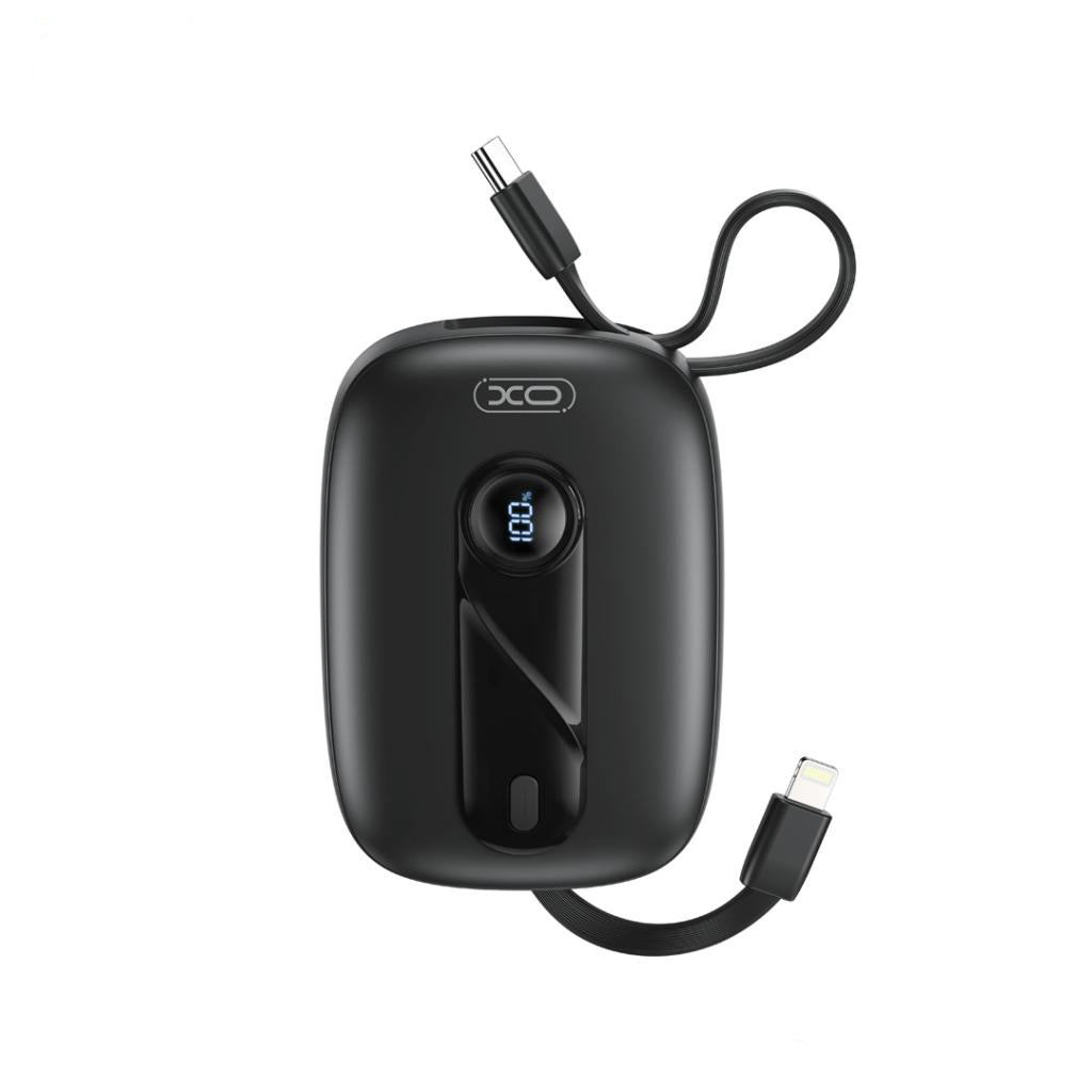 Ekstern batteri XO Design PR246, 10000mAh, 22.5W, PD, 1 x Lightning - 2 x USB-C, Sort