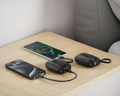 Ekstern batteri XO Design PR246, 10000mAh, 22.5W, PD, 1 x Lightning - 2 x USB-C, Sort