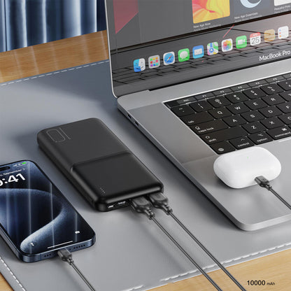 Eksternt batteri XO Design PR251, 10000mAh, 10W, 2 x USB-A, Sort