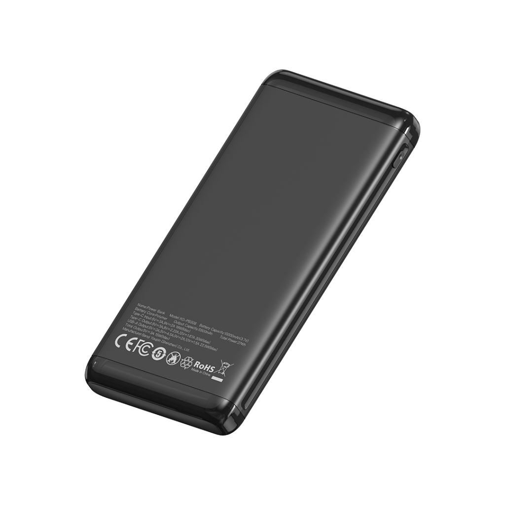 XO Design PB308 Ekstern Batteri, 10000mAh, 22.5W, QC + PD, 1 x USB-A - 1 x USB-C, Sort
