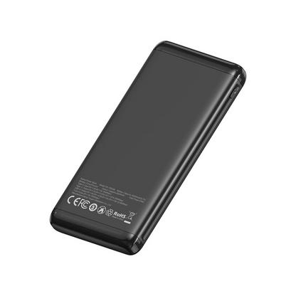 XO Design PB308 Ekstern Batteri, 10000mAh, 22.5W, QC + PD, 1 x USB-A - 1 x USB-C, Sort