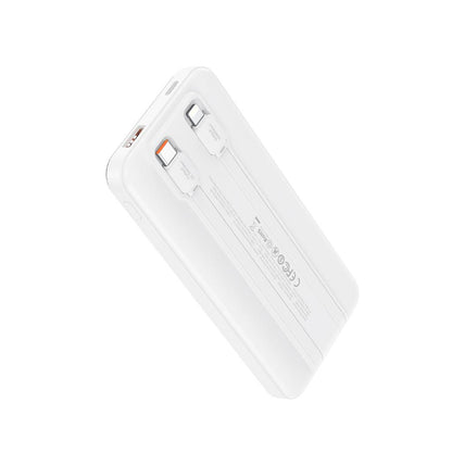 Ekstern batteri XO Design PR248, 10000mAh, 22.5W, QC + PD, 1 x Lightning - 1 x USB-A - 2 x USB-C, Hvid