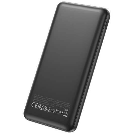 Eksternt batteri XO Design PB312, 10000mAh, 10W, 2 x USB-A, Sort