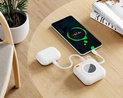 Ekstern batteri XO Design PR258, 10000mAh, 20W, QC + PD, 1 x Lightning - 1 x USB-C, Beige