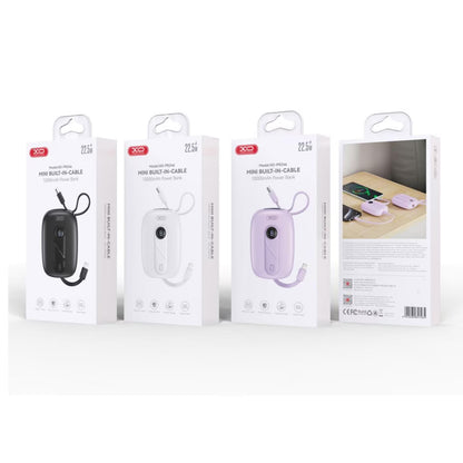 XO Design PR246 External Battery, 10000mAh, 22.5W, PD, 1 x Lightning - 2 x USB-C, Purple