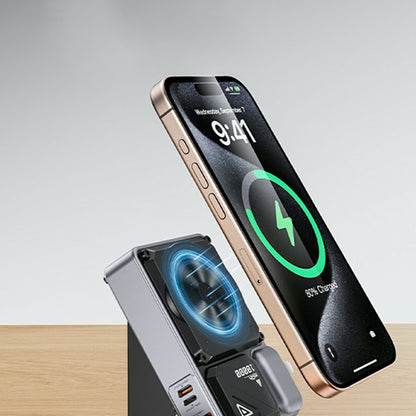 Yesido YP89 External Battery, 10000mAh, 22.5W, QC + PD + FQI, 1 x Lightning - 1 x QI - 1 x USB-A - 1 x USB-C, Gray