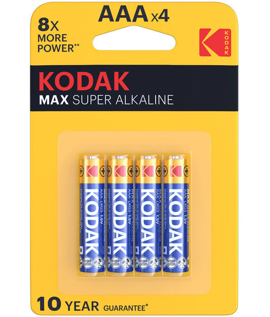 Kodak Max Alkaline batteri, AAA / LR3, sæt med 4 stk EKSTD30952812P4