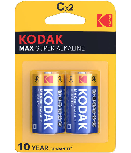 Kodak Max Alkaline batteri, LR14 Sæt med 2 stk.