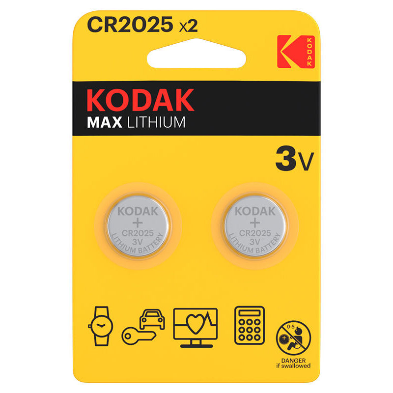 Kodak Max Lithium batteri, CR2025, sæt med 2 stk.