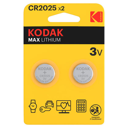 Kodak Max Lithium batteri, CR2025, sæt med 2 stk.