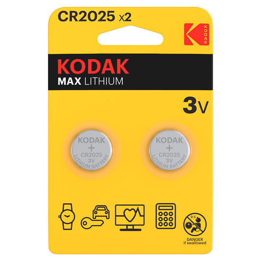 Kodak Max Lithium batteri, CR2025, sæt med 2 stk.