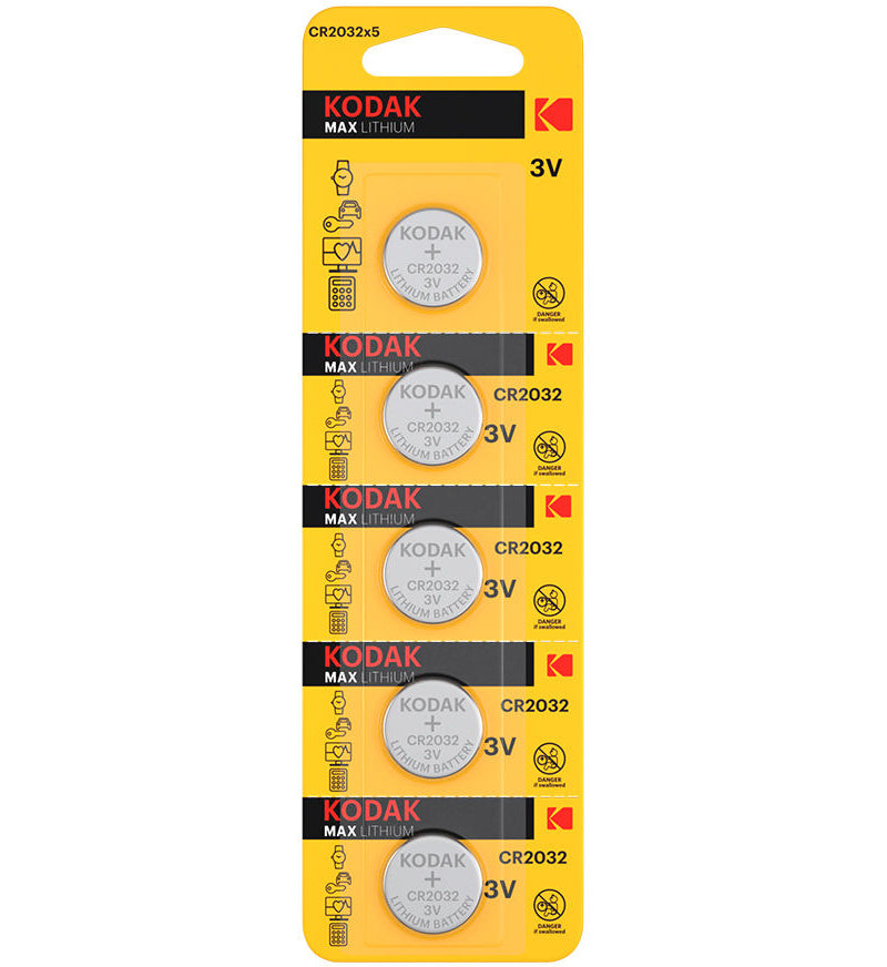 Kodak Max Lithium batteri, CR2032, sæt med 5 stk.