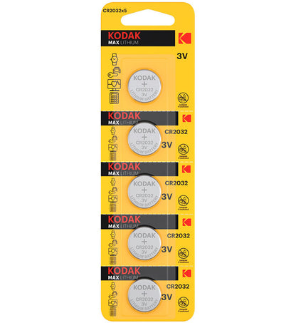 Kodak Max Lithium batteri, CR2032, sæt med 5 stk.