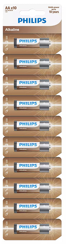 Philips Battery, AA / LR6, Set of 10 pieces
