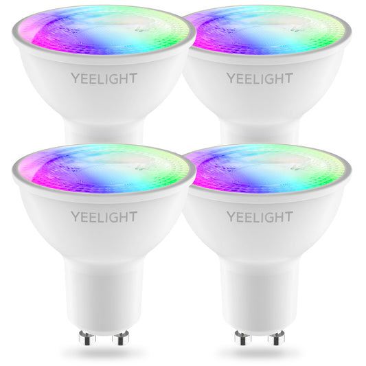 LED-pære Yeelight W1, Wi-Fi, GU10, 4.5W, 2700K - 6500K, 350lm, Sæt med 4 stykker, Multifarvet YLDP004-A