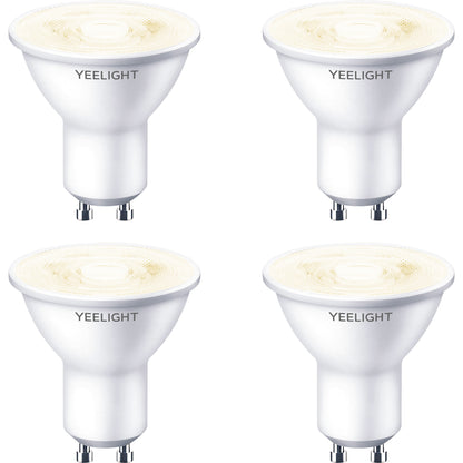 Yeelight W1 LED-pære, Wi-Fi, GU10, 4,8W, 2700K, 350lm, sæt med 4 stk, hvid YLDP004 