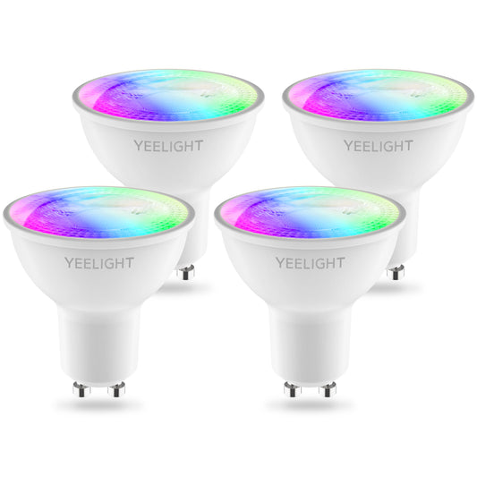 LED-pære Yeelight W1, Wi-Fi, GU10, 4.5W, 2700K - 6500K, 350lm, Sæt med 4 stykker, Multifarvet YLDP004-A