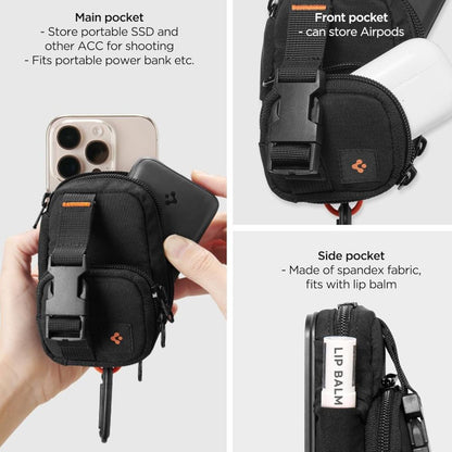 Universal MagSafe Taske til Telefon, Spigen, Snap Zip, Sort