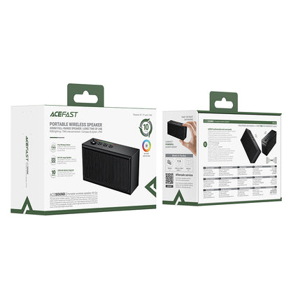 Bluetooth-højttaler Acefast K9 Go, 7W, TWS, RGB, Vandtæt, Sort