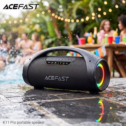 Bærbar Bluetooth-højttaler Acefast K11 Pro, 102W, RGB, TWS, Vandtæt, Sort