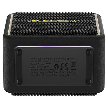 Bærbar Bluetooth-højttaler Acefast K3 Nano, 1 x 30W - 1 x 16W, RGB, Vandtæt, Sort