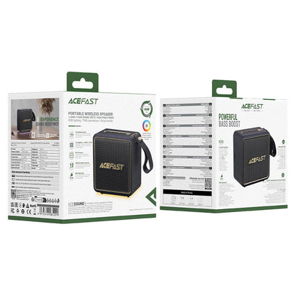 Bærbar Bluetooth-højttaler Acefast K3 Nano, 1 x 30W - 1 x 16W, RGB, Vandtæt, Sort