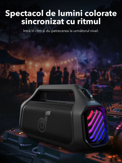Bærbar Bluetooth-højttaler Anker SoundCore Boom 2 Plus Ny Version, 140W, TWS, RGB, Vandtæt, Sort A3134012