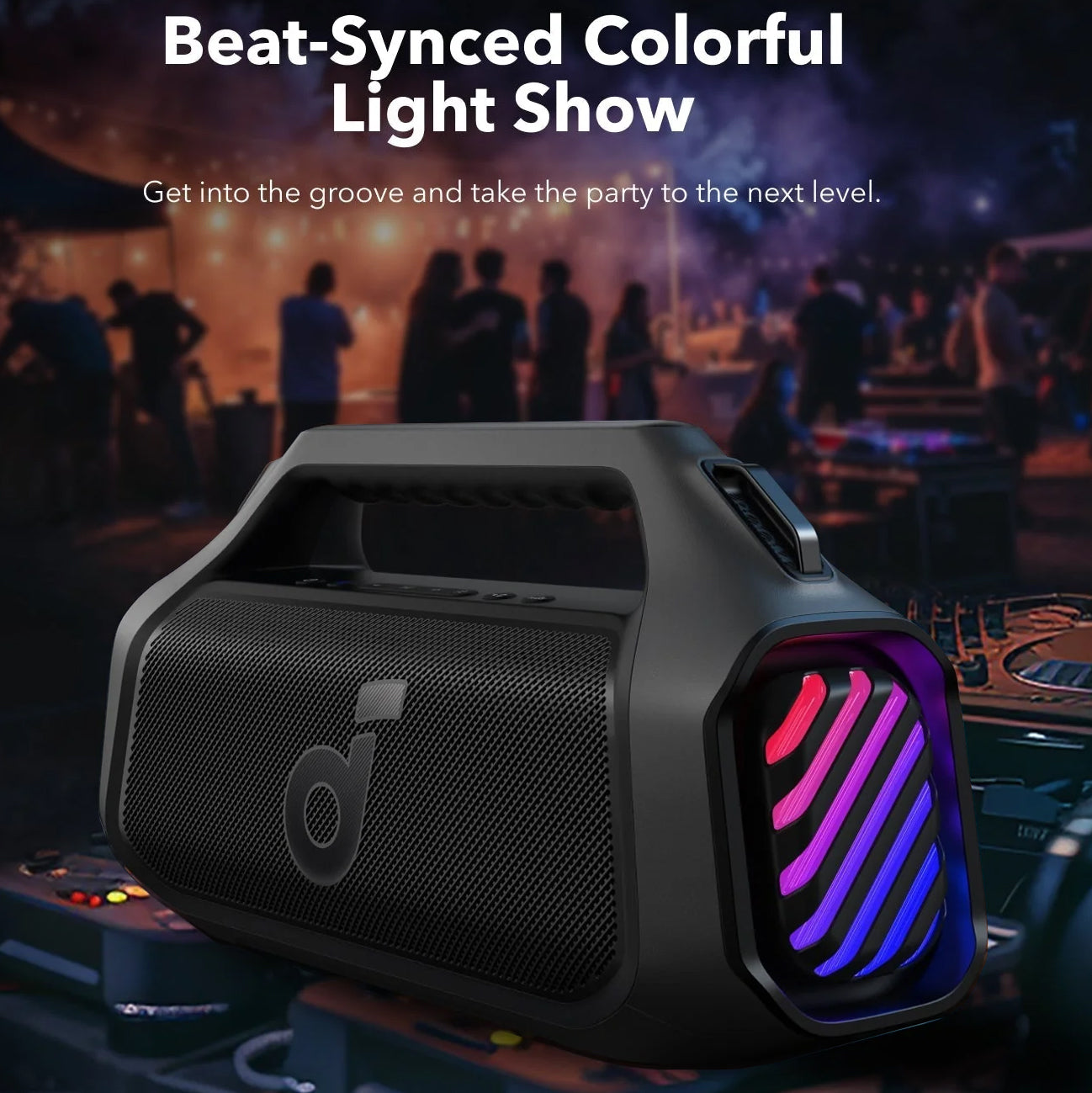Bærbar Bluetooth-højttaler Anker SoundCore Boom 2 Plus, 140W, TWS, RGB, Vandtæt, Sort A3134011