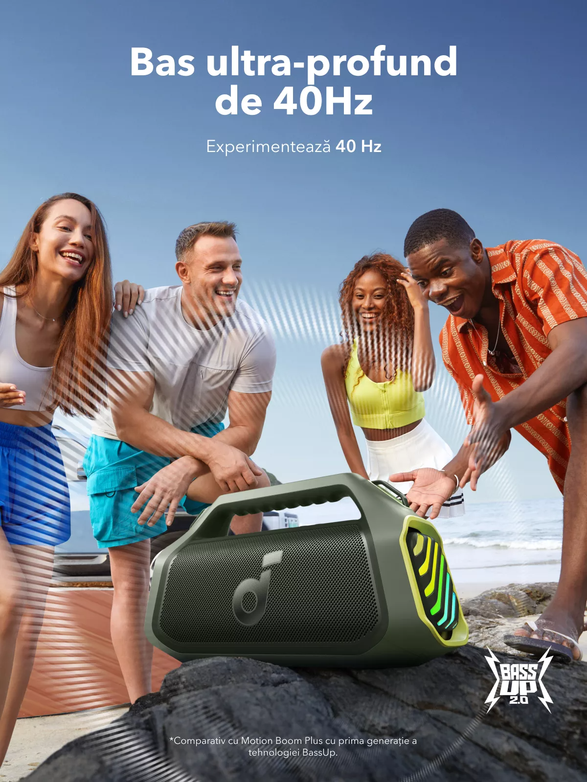 Bærbar Bluetooth-højttaler Anker SoundCore Boom 2 Plus Ny Version, 140W, TWS, RGB, Vandtæt, Grøn A3134062