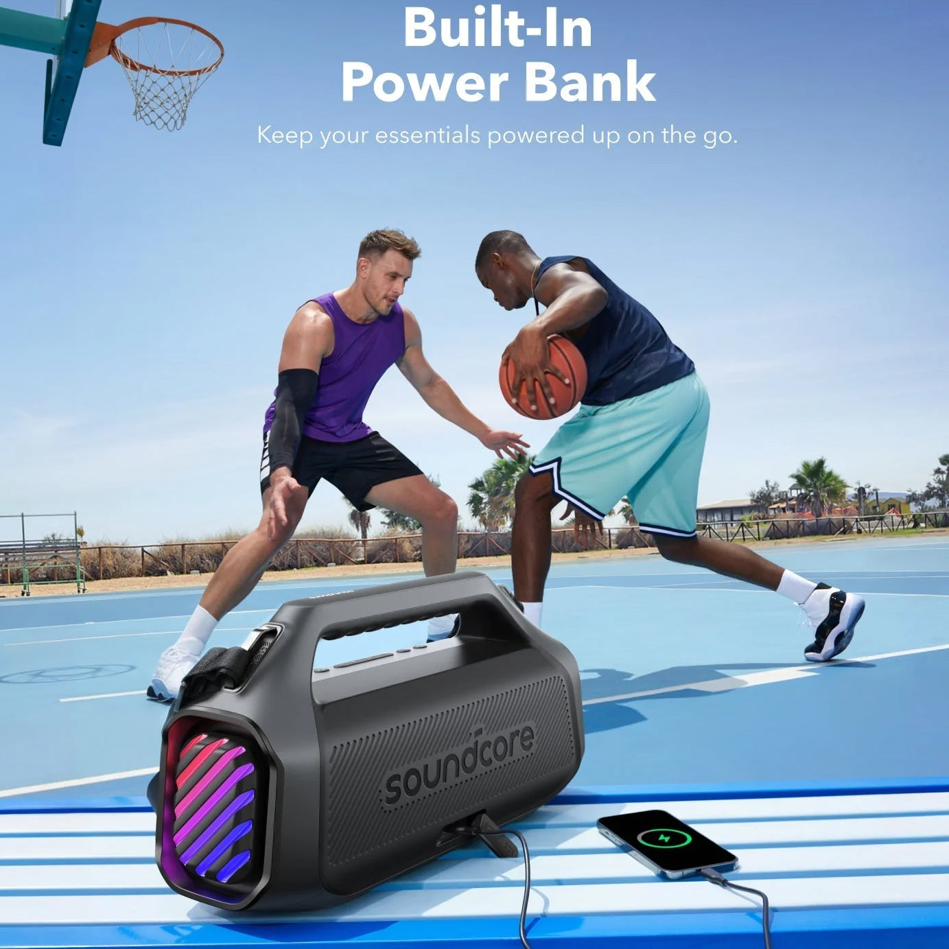 Bærbar Bluetooth-højttaler Anker SoundCore Boom 2 Plus, 140W, TWS, RGB, Vandtæt, Sort A3134011