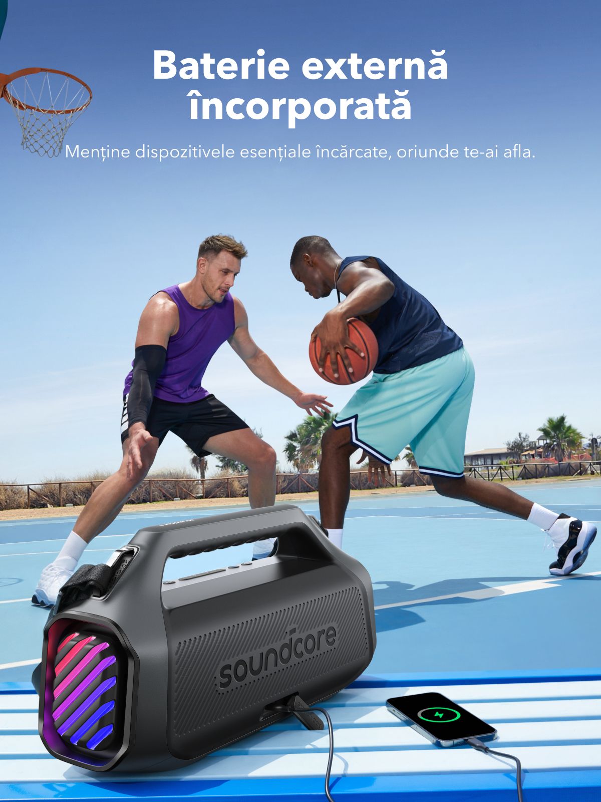 Bærbar Bluetooth-højttaler Anker SoundCore Boom 2 Plus Ny Version, 140W, TWS, RGB, Vandtæt, Sort A3134012