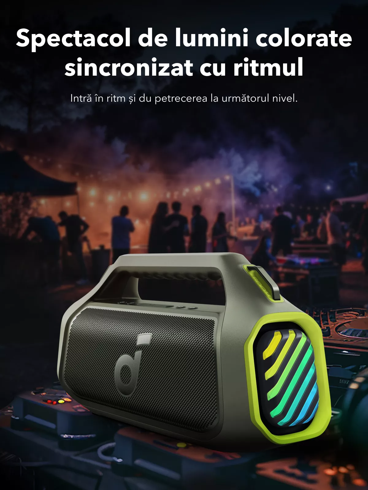 Bærbar Bluetooth-højttaler Anker SoundCore Boom 2 Plus Ny Version, 140W, TWS, RGB, Vandtæt, Grøn A3134062