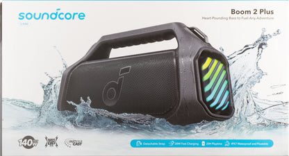 Bærbar Bluetooth-højttaler Anker SoundCore Boom 2 Plus, 140W, TWS, RGB, Vandtæt, Sort A3134011