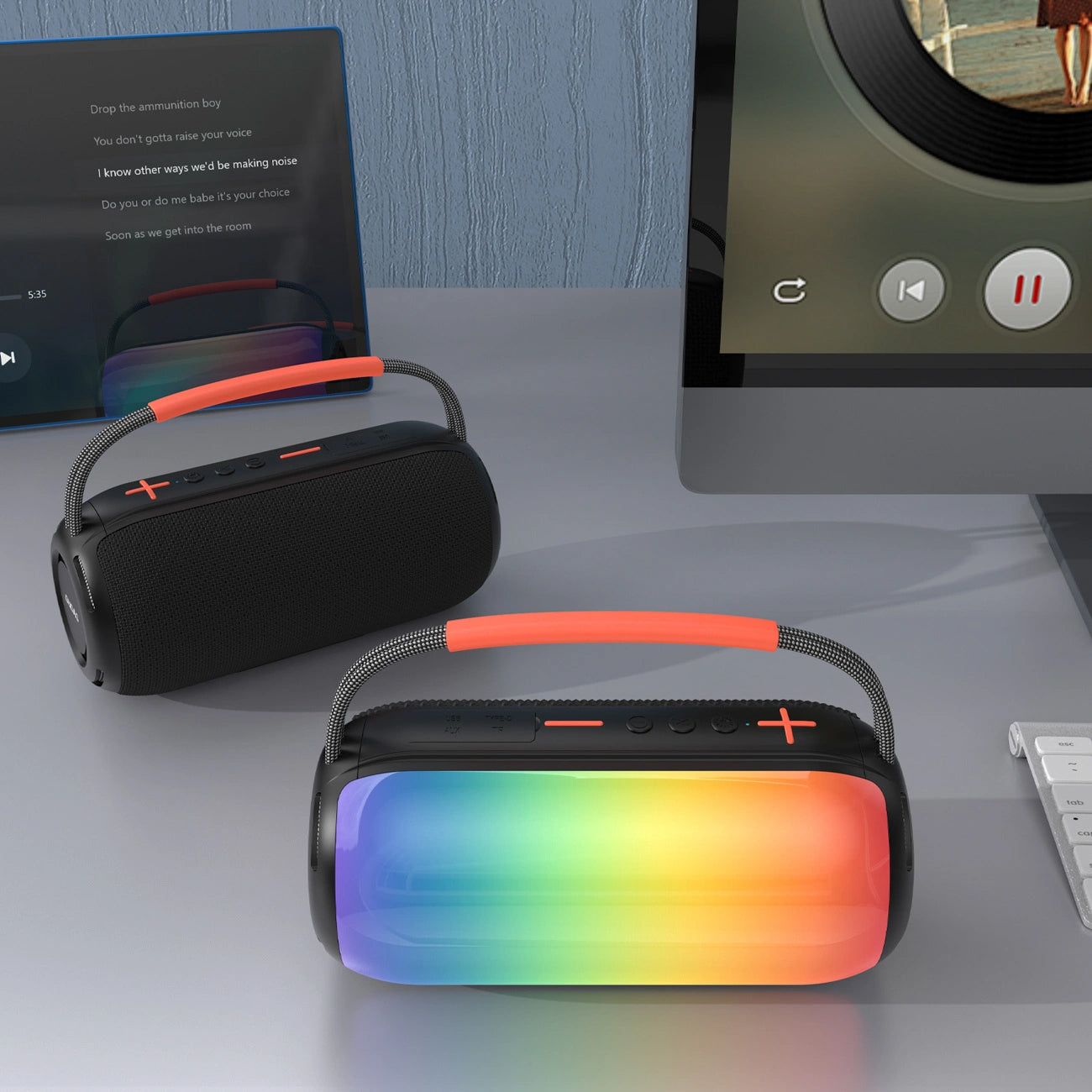 Bærbar Bluetooth-højttaler Dudao Y21, 2 x 5W, TWS, RGB, Sort