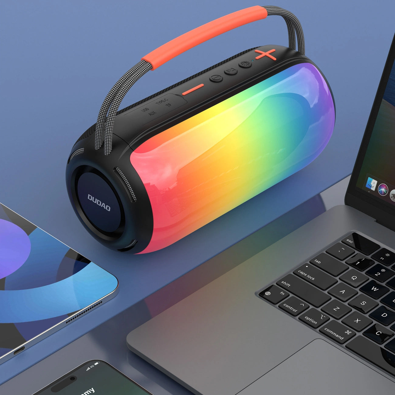 Bærbar Bluetooth-højttaler Dudao Y21, 2 x 5W, TWS, RGB, Sort