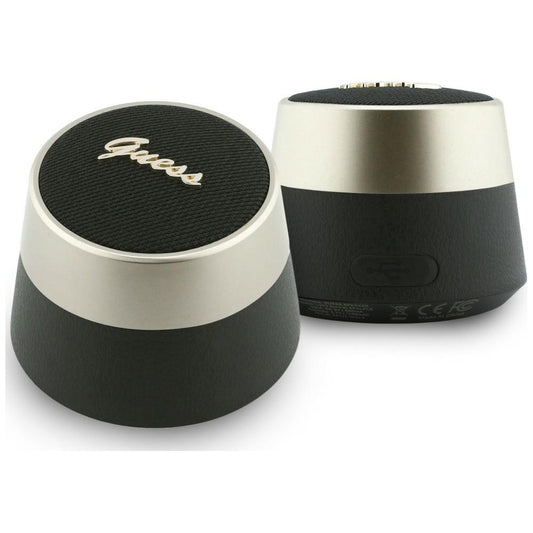 Bærbar Bluetooth-højttaler Guess Script Metal Logo, 5W, TWS, Sort